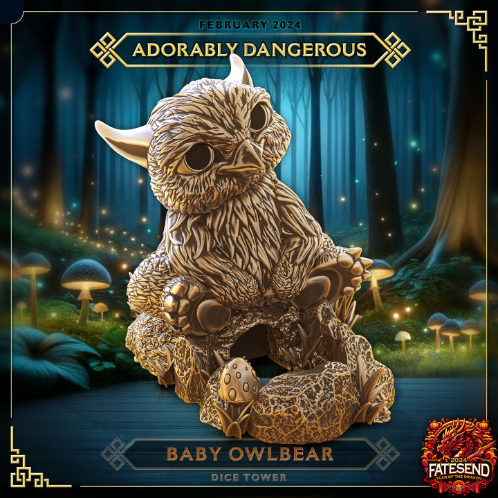 Baby Owlbear Dice Tower