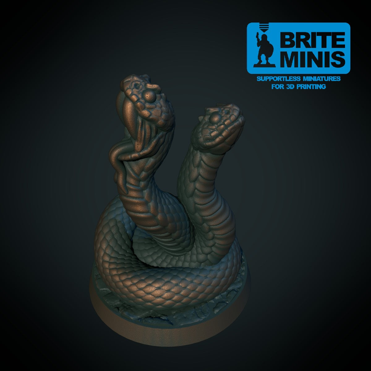 Amphisbaena – 3D-printet D&D-miniatyr fra Spillsmia