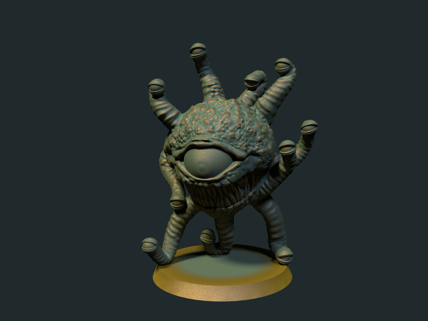 Beholder – 3D-printet D&D-miniatyr fra Spillsmia