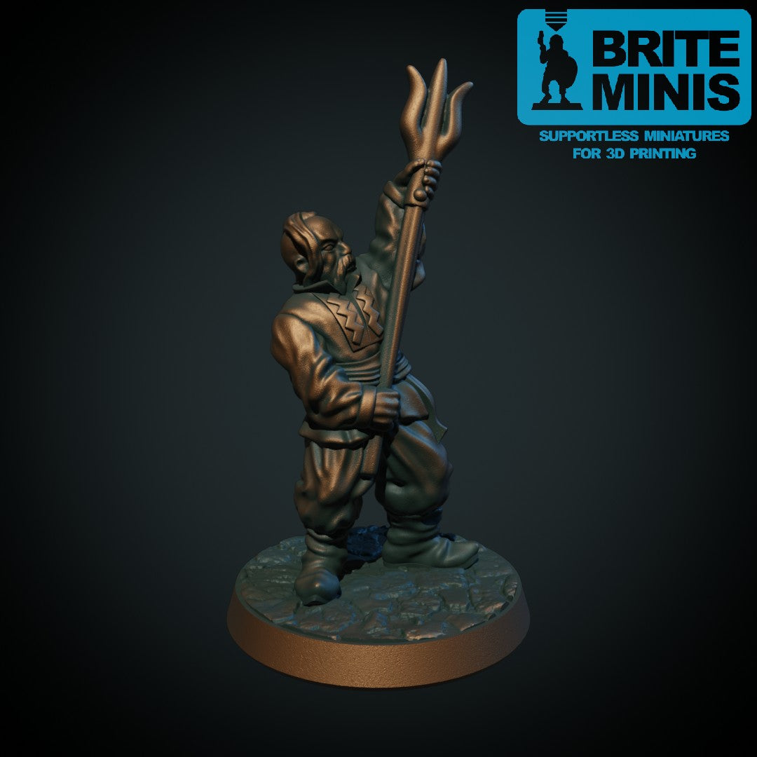 Kosakk med høygaffel, 3D-printet D&D-miniatyr fra Spillsmia.