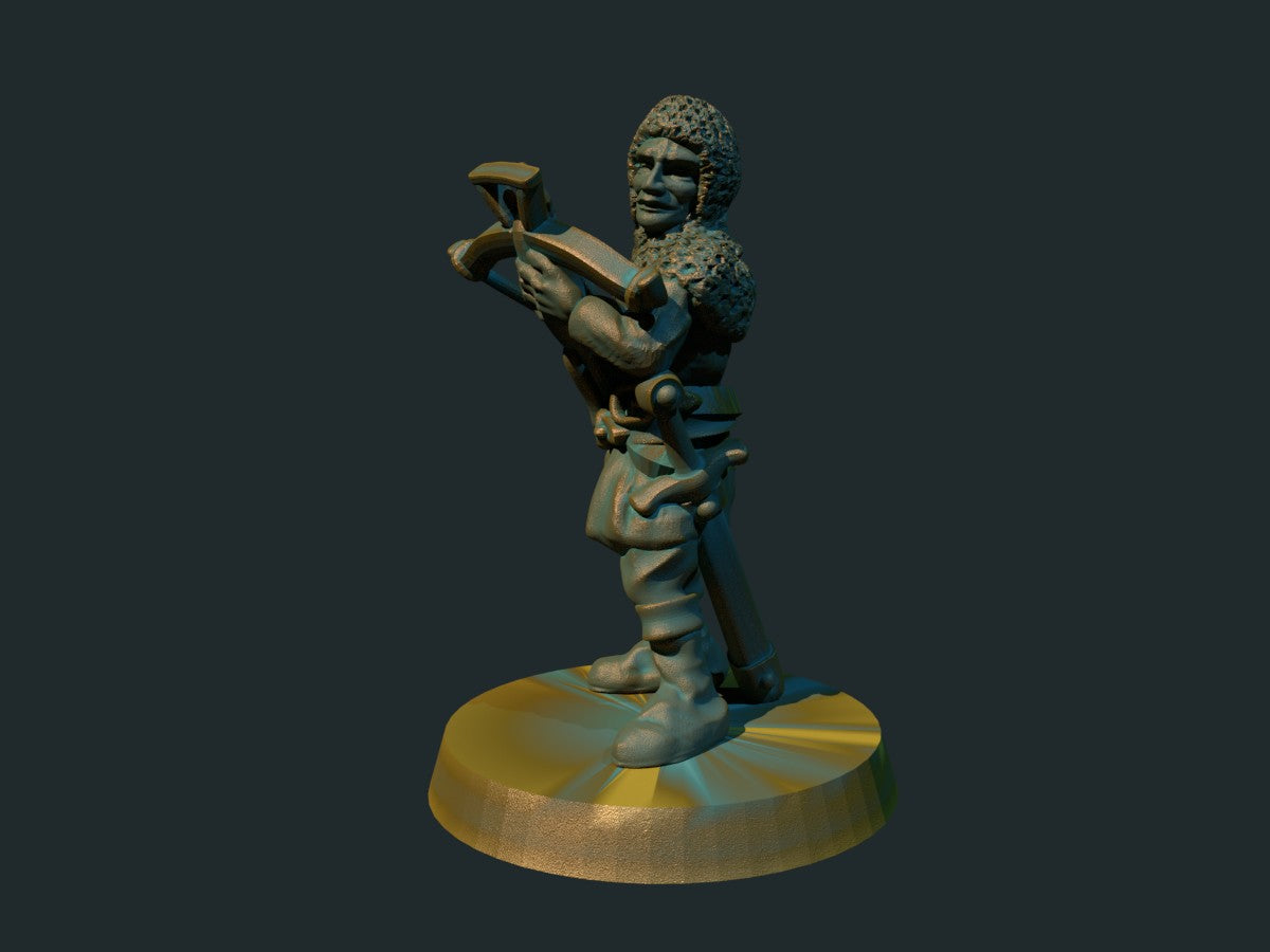 Armbrøstsoldat, 3D-printet D&D-miniatyr fra Spillsmia.