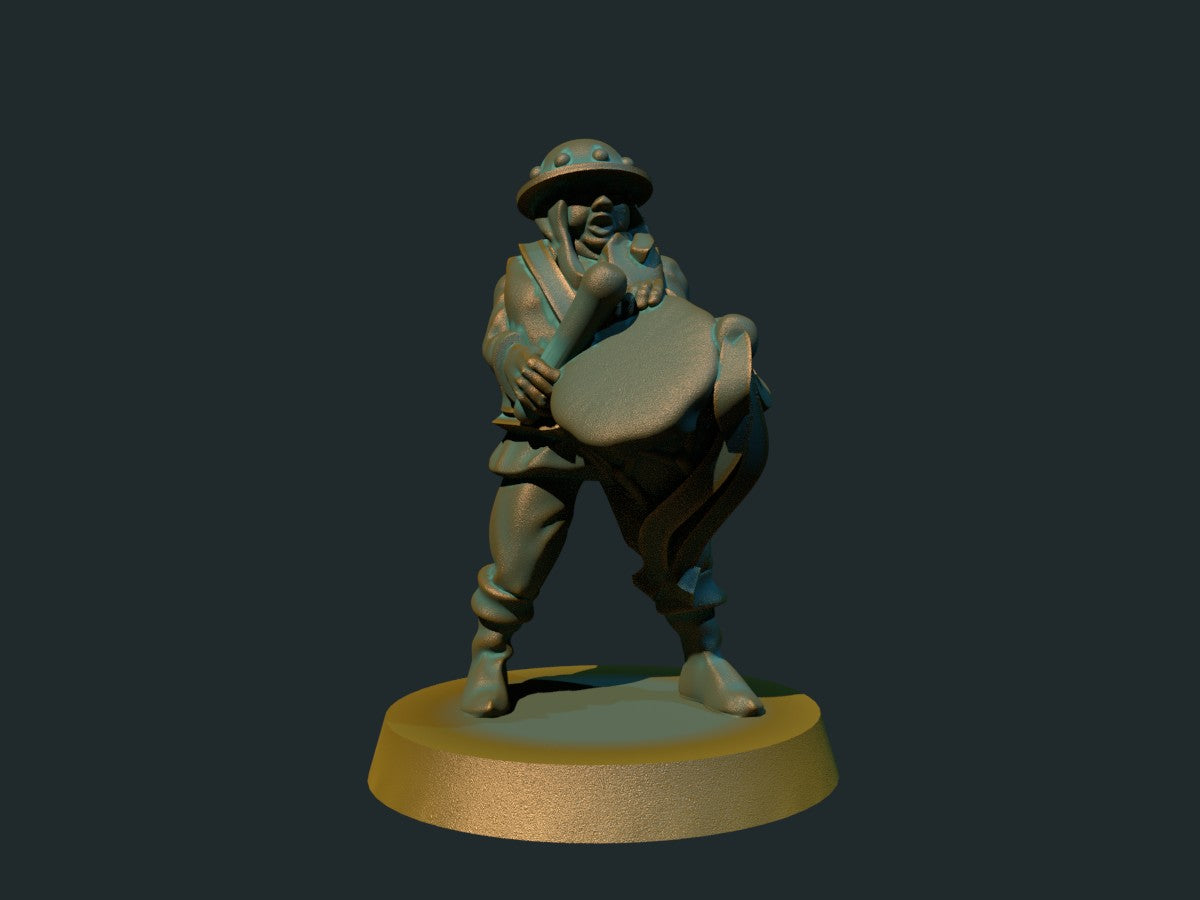 Trommeslager, 3D-printet D&D-miniatyr fra Spillsmia.