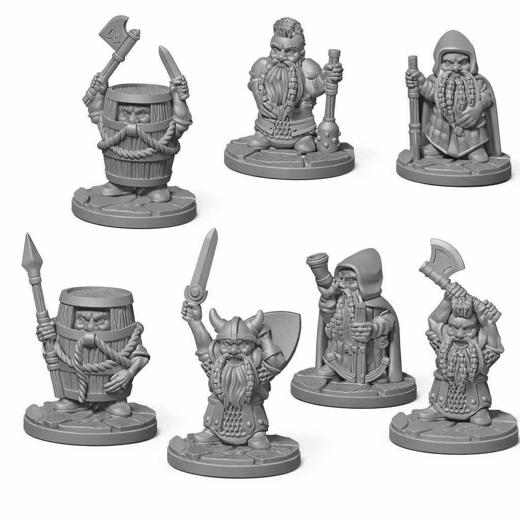 Dverger 2 – Miniatyrsett (7 stk)