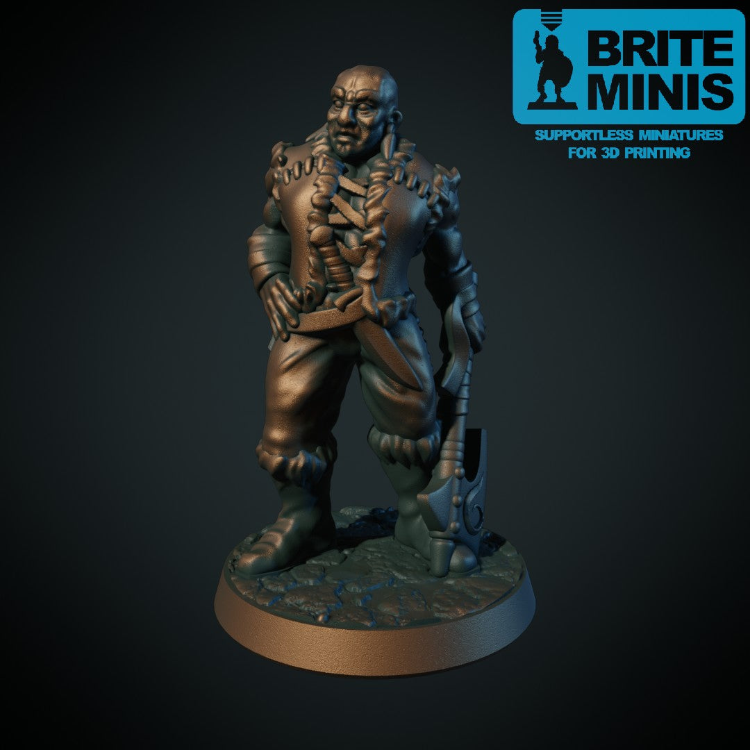 Goliath med øks, 3D-printet D&D-miniatyr fra Spillsmia.