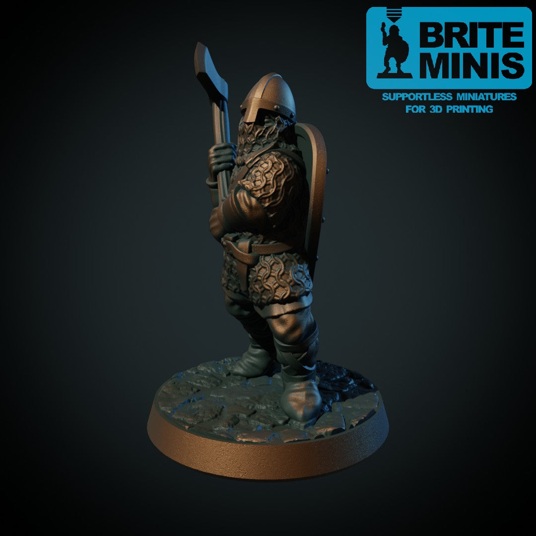 Huskarl 1, 3D-printet D&D-miniatyr fra Spillsmia.