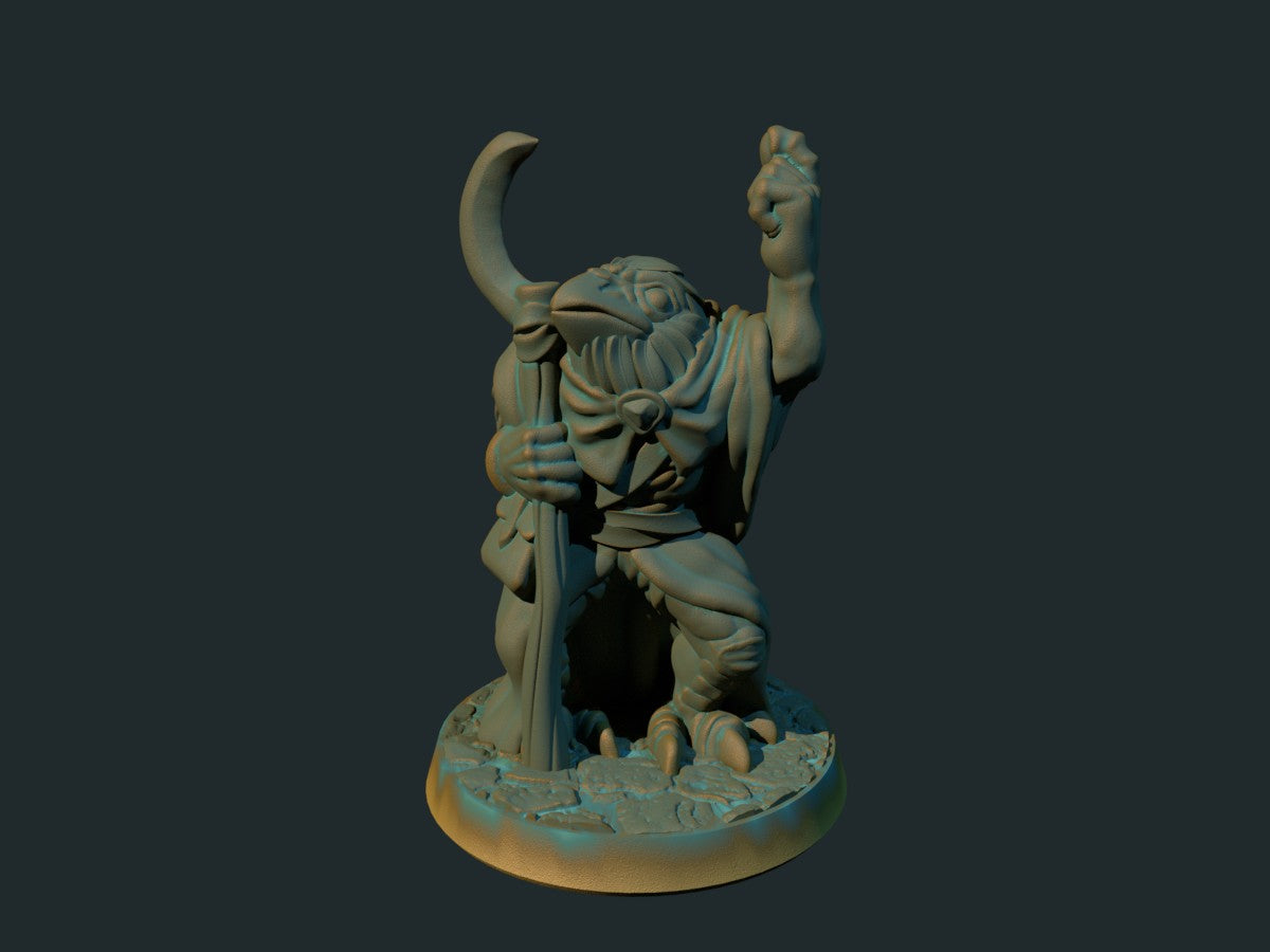 Fire kenku: druide, ranger, tyv og bølle, 3D-printet D&D-miniatyrsett fra Spillsmia.