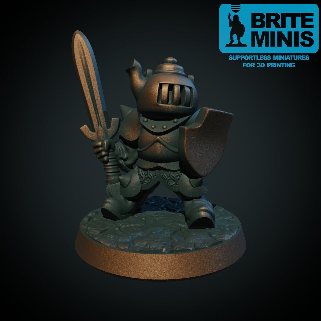 Kjele-ridder, 3D-printet D&D-miniatyr fra Spillsmia.