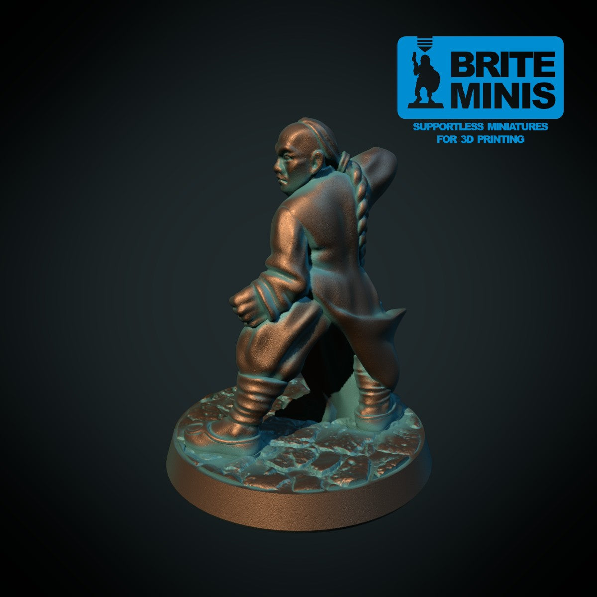 Kampmunk, 3D-printet D&D-miniatyr fra Spillsmia.