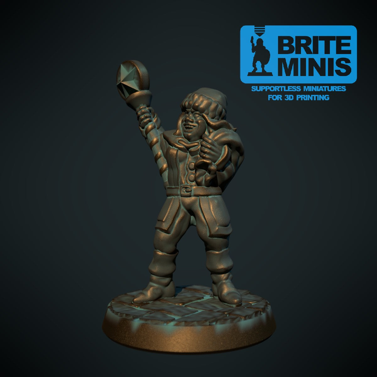 Julenissekone, 3D-printet D&D-miniatyr fra Spillsmia.