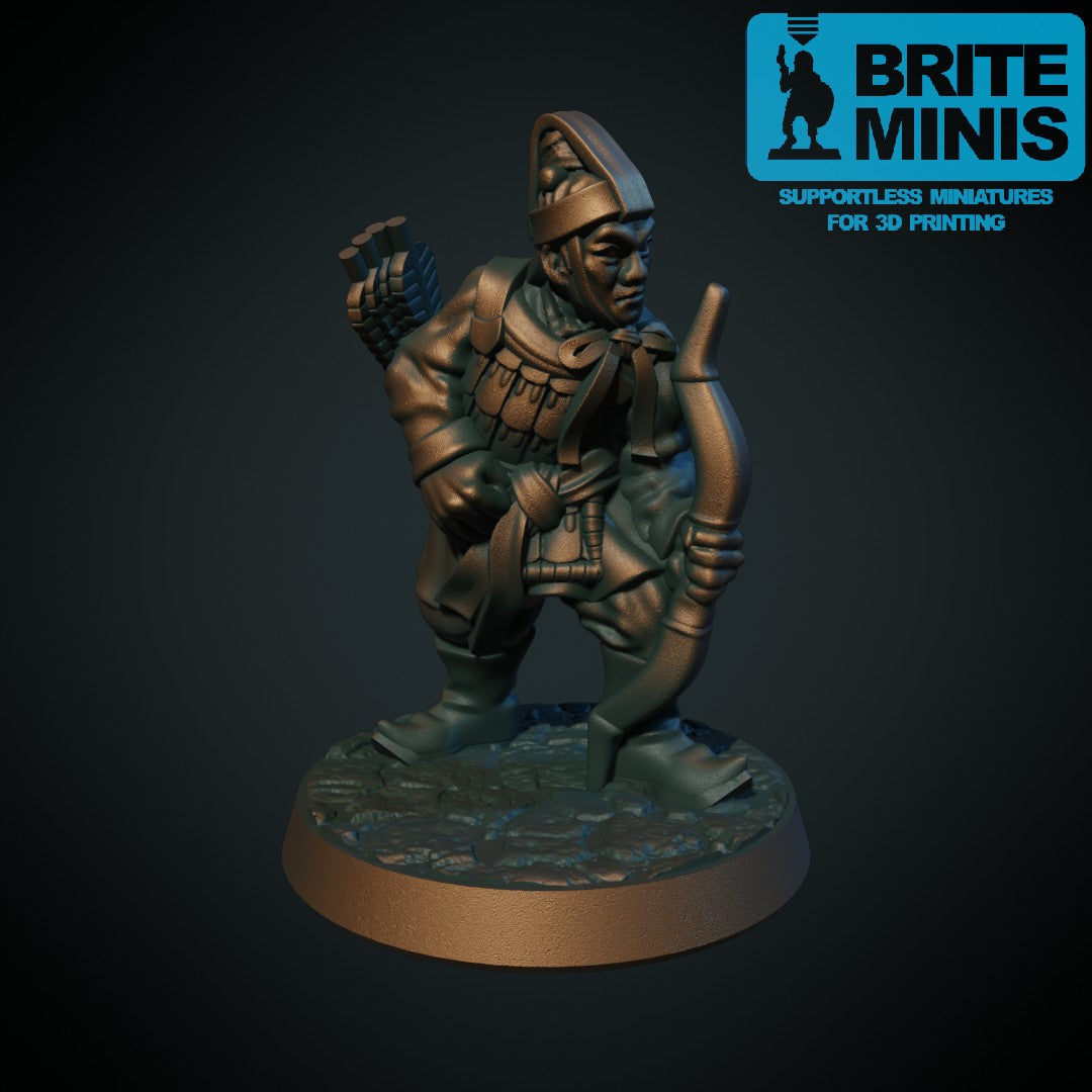 Orientalsk bueskytter, 3D-printet D&D-miniatyr fra Spillsmia.