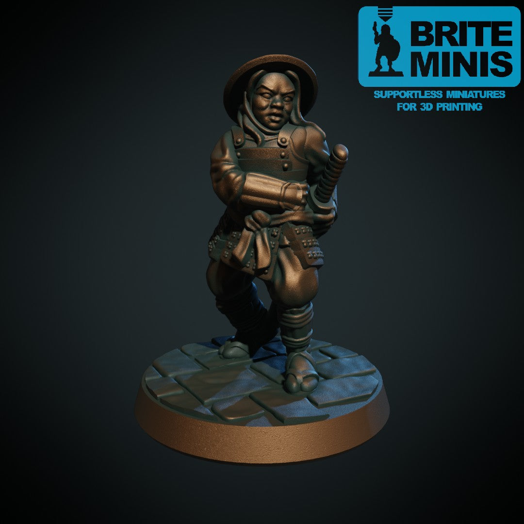 Orientalsk kvinnelig kriger, 3D-printet D&D-miniatyr fra Spillsmia.