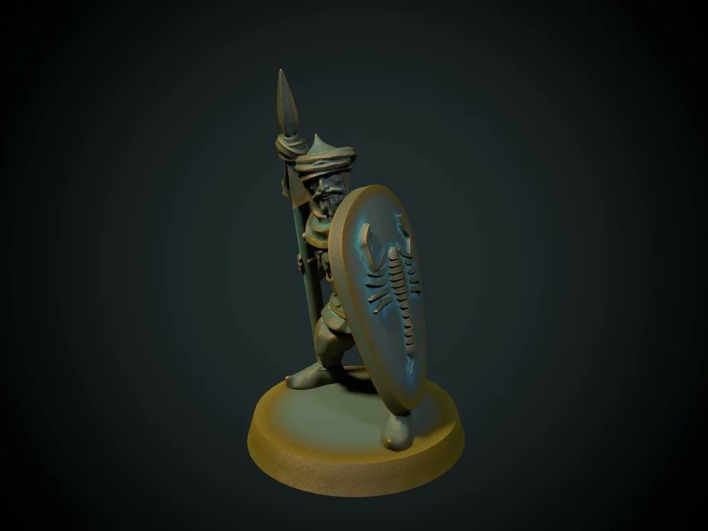 Saracensk spydmann, 3D-printet D&D-miniatyr fra Spillsmia.