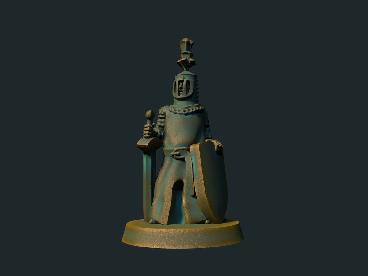 Sir Bedevere - 3D-printet D&D-miniatyr fra Spillsmia