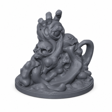 3D-printet ooze med tentakler og beindetaljer som griper etter spillerne i grå PLA til D&D og Pathfinder.