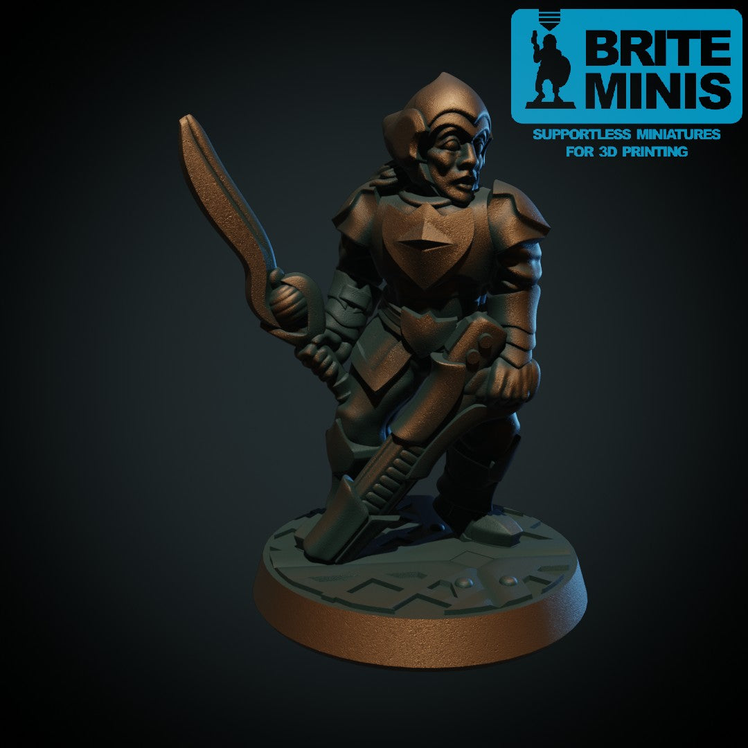 Space-alvkriger, 3D-printet sci-fi-miniatyr fra Spillsmia.
