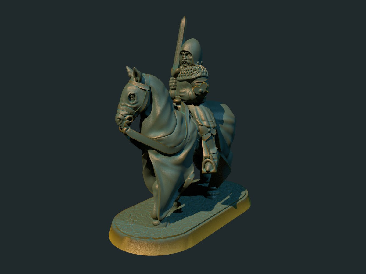 Ridder til hest, 3D-printet D&D-miniatyr fra Spillsmia.
