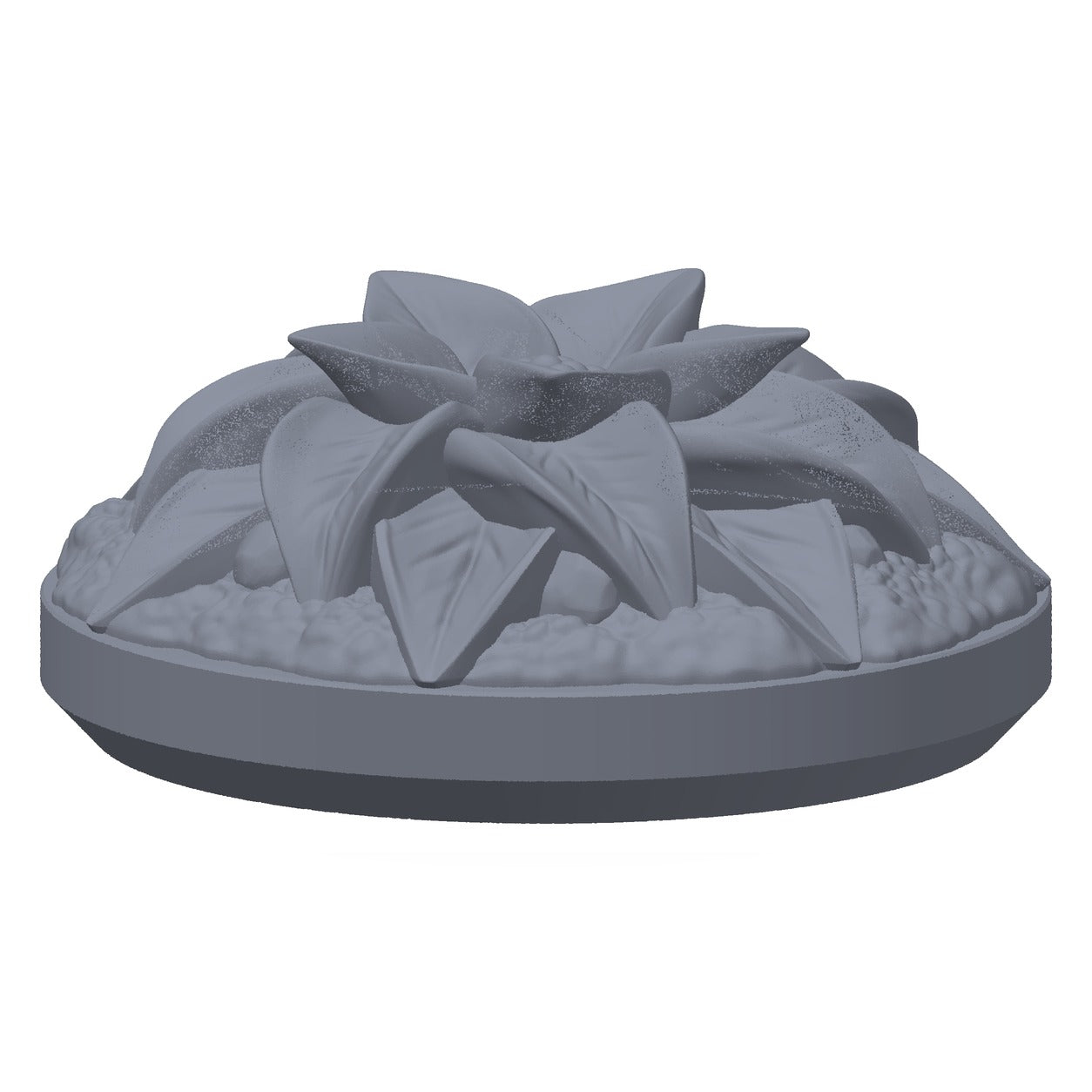 3D-printet skyggeblomst i grå PLA – terrengrekvisitt til D&D og Pathfinder.