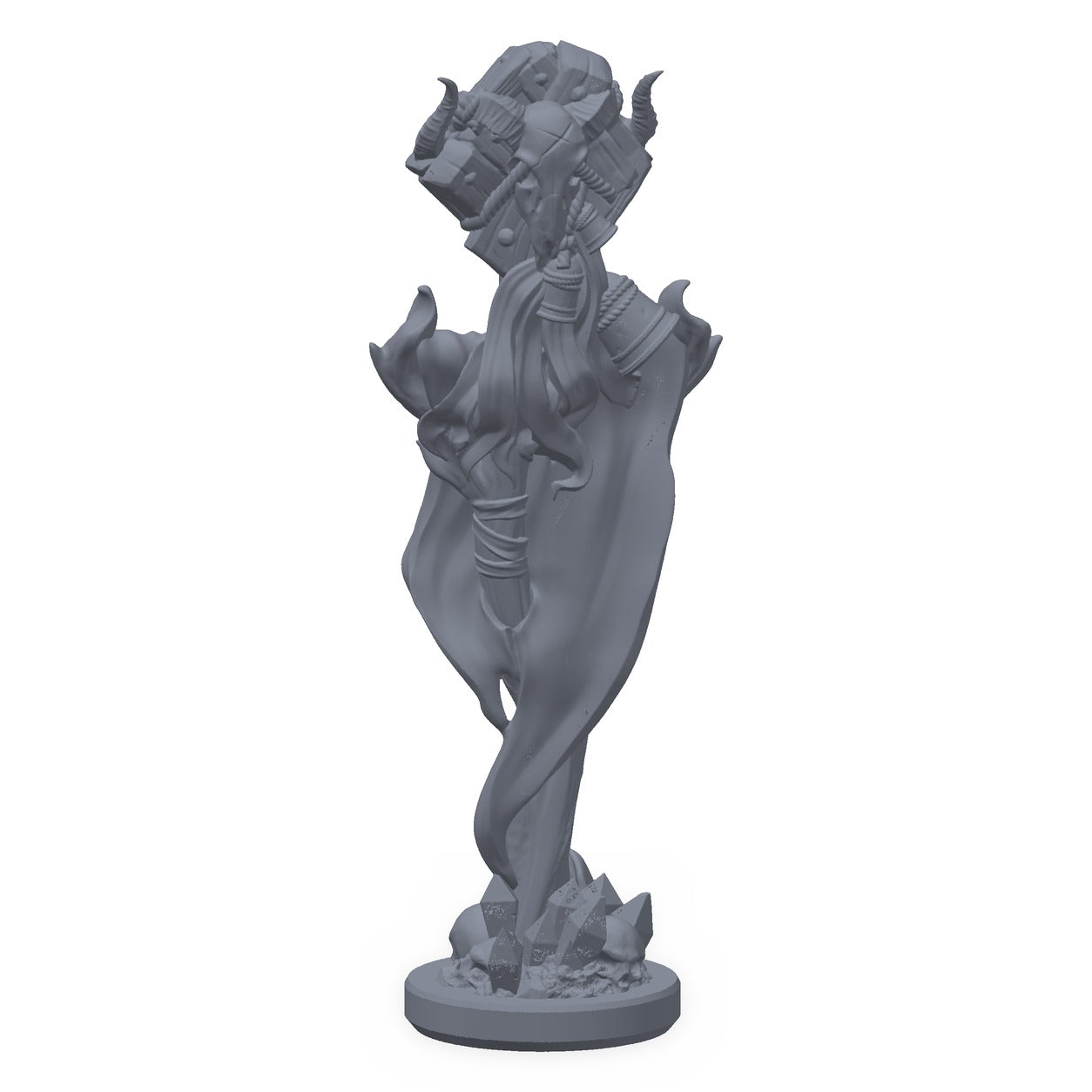 3D-printet pestbanner i grå PLA – terrengrekvisitt til D&D og Pathfinder.