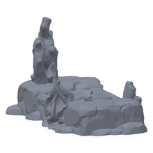 3D-printet havruin i grå PLA – terrengrekvisitt til D&D og Pathfinder.