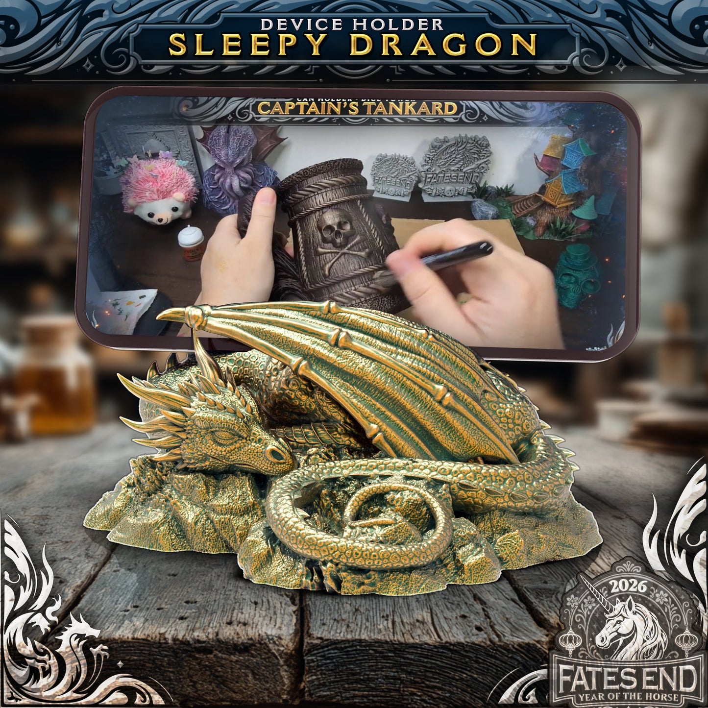 Sleepy Dragon Device Holder