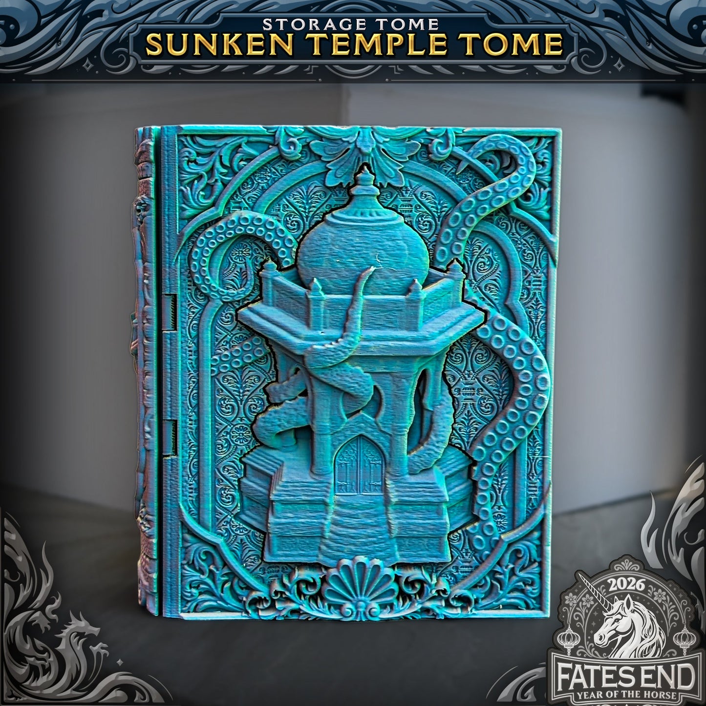 Sunken Temple Tome - oppbevaringstome fra FatesEnd, 3D-printet til D&D og rollespill.