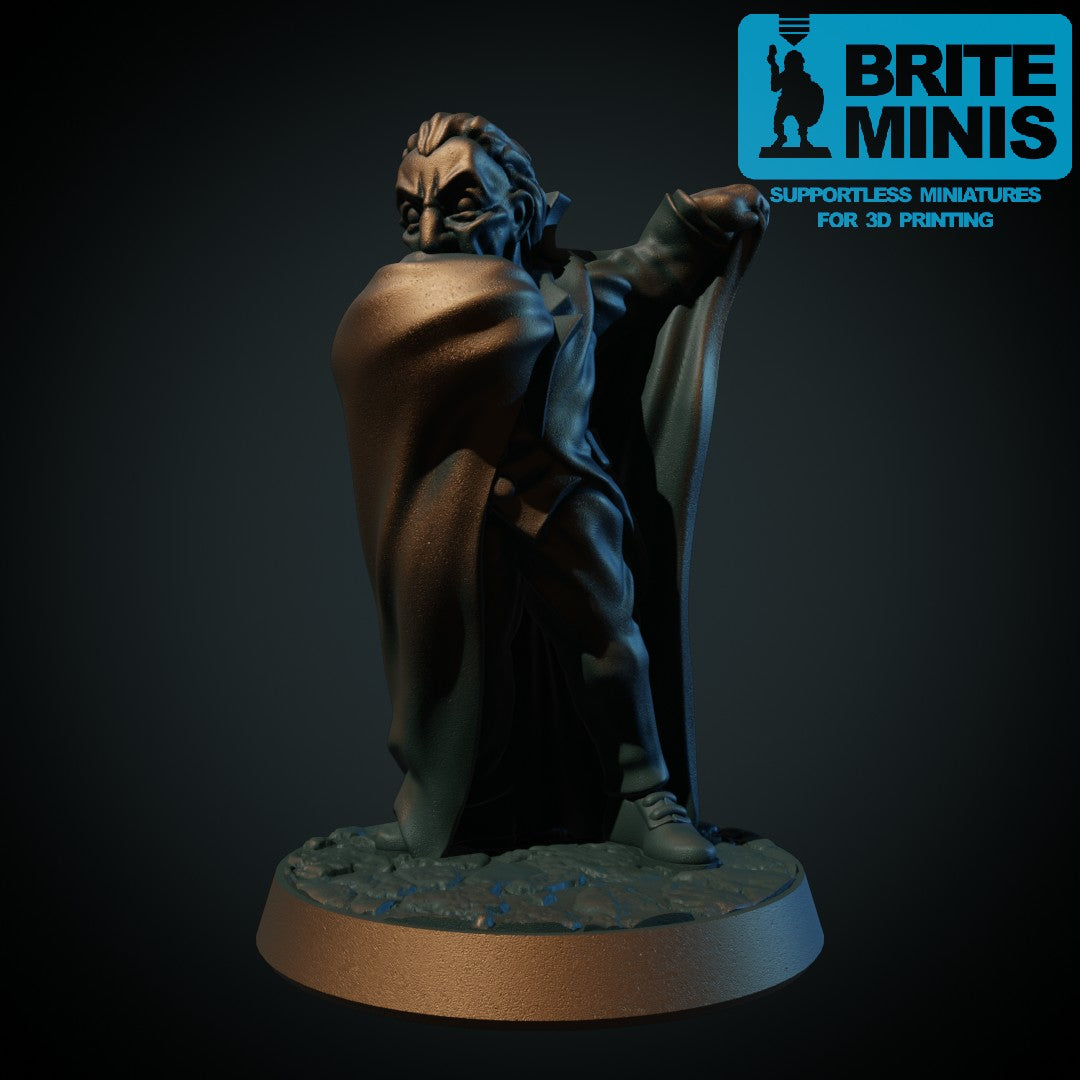 3D-printet vampyr-boss i grå PLA til D&D og Pathfinder.