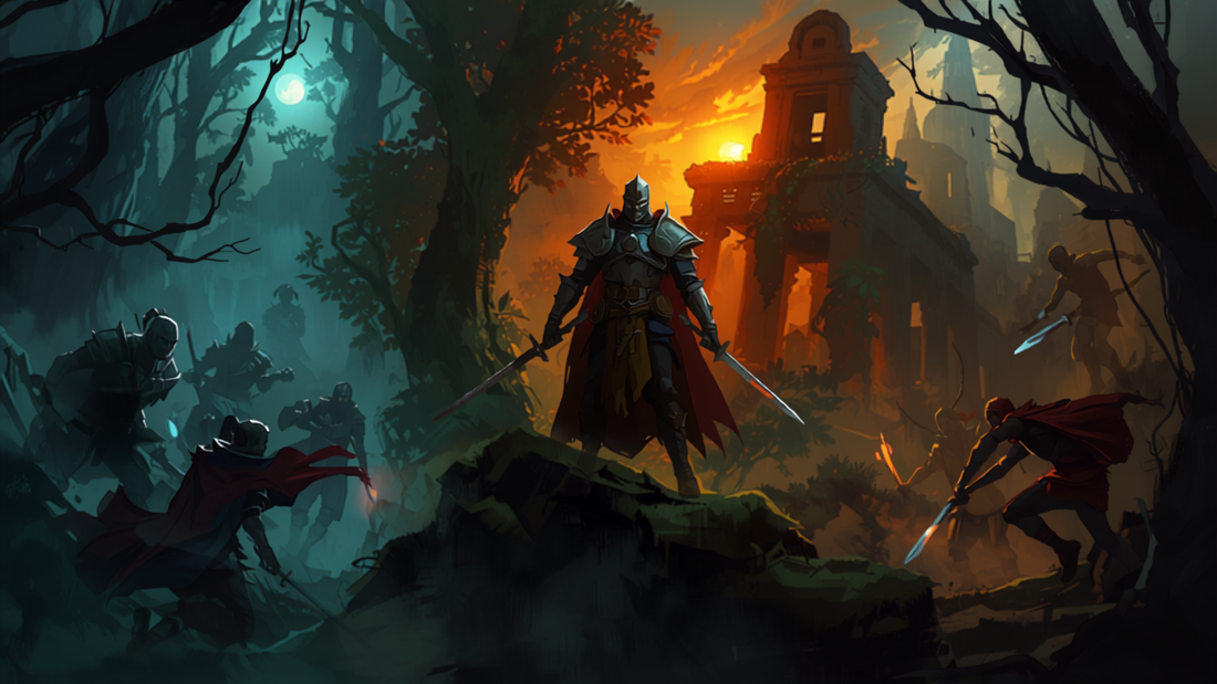 Dramatisk encounter-scene for D&D, fantasy-illustrasjon