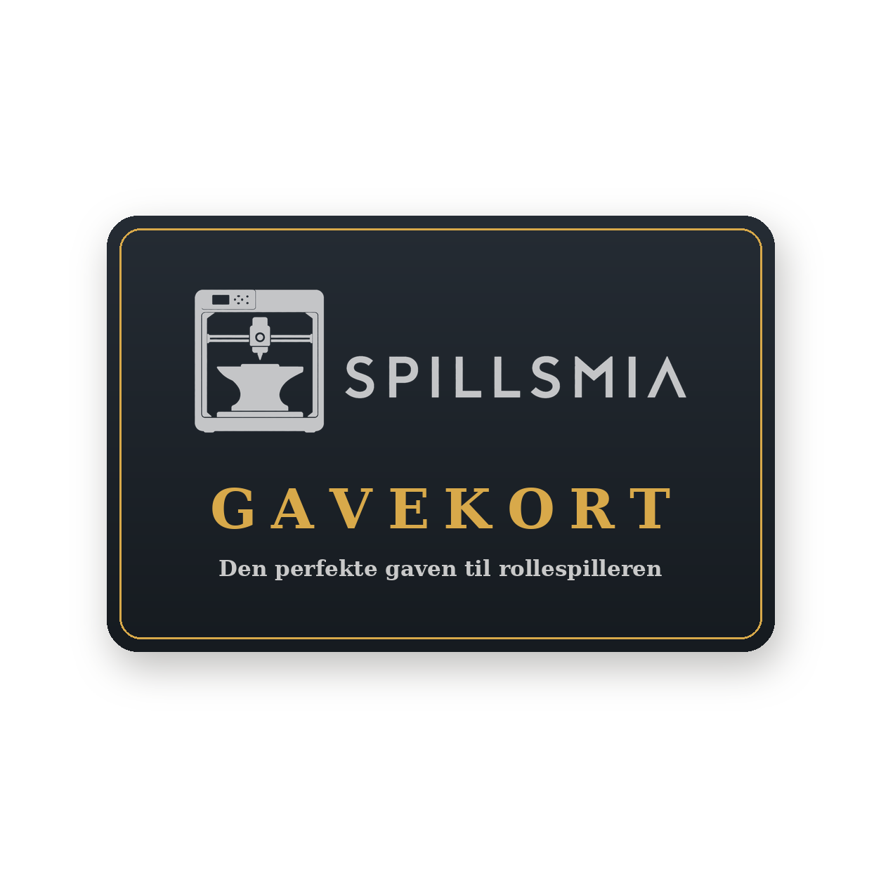 Illustrasjon av gavekort fra Spillsmia til D&D og tabletop-rollespill.