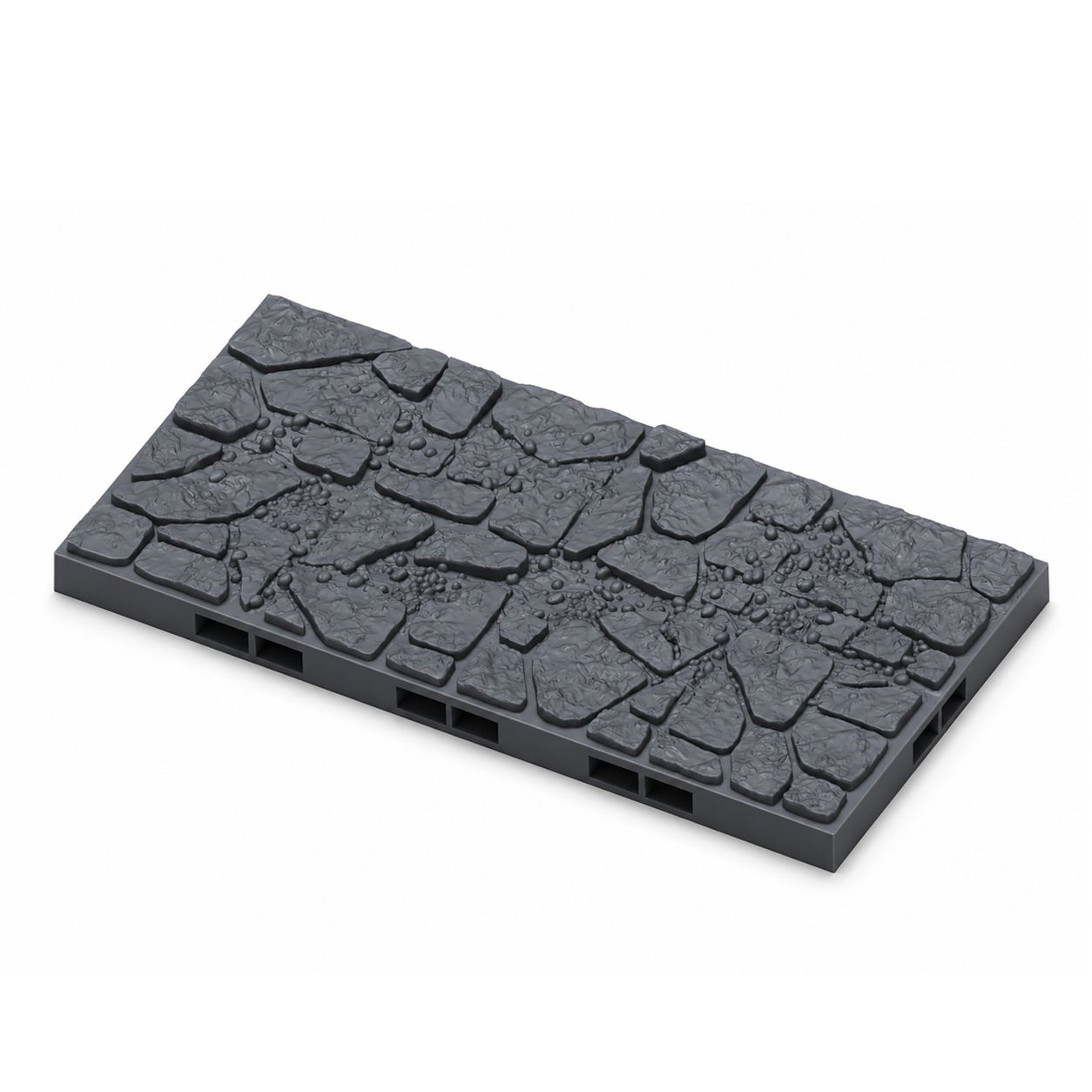 2x4 modulær dungeon-gulvflis med steinmønster
