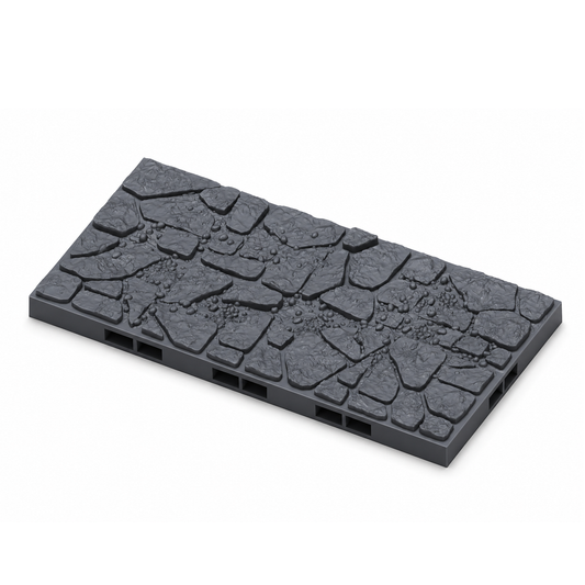 2x4 modulær dungeon-gulvflis med steinmønster