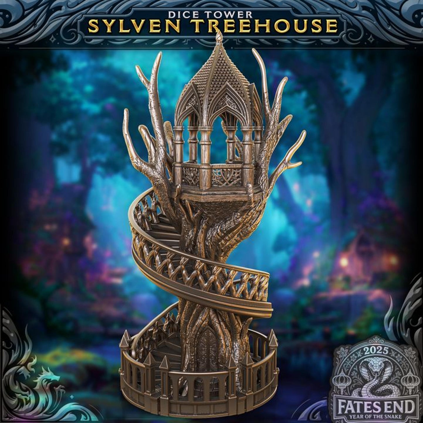 Elven Treehouse Dice Tower