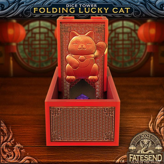 Lucky Cat Folding Dice Tower