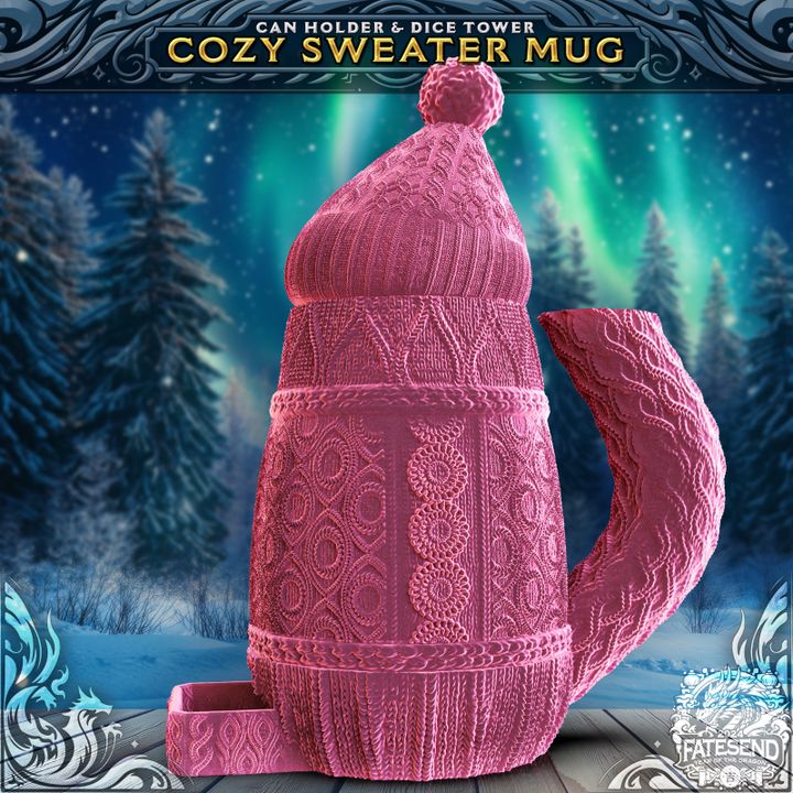 Cozy Sweater Mug Can Holder & Dice Tower