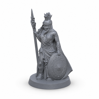 Fire uavhengige eventyrere: kriger, ørkenmagiker, vampyrjeger og halfling-barde, 3D-printet D&D-miniatyrsett fra Spillsmia.