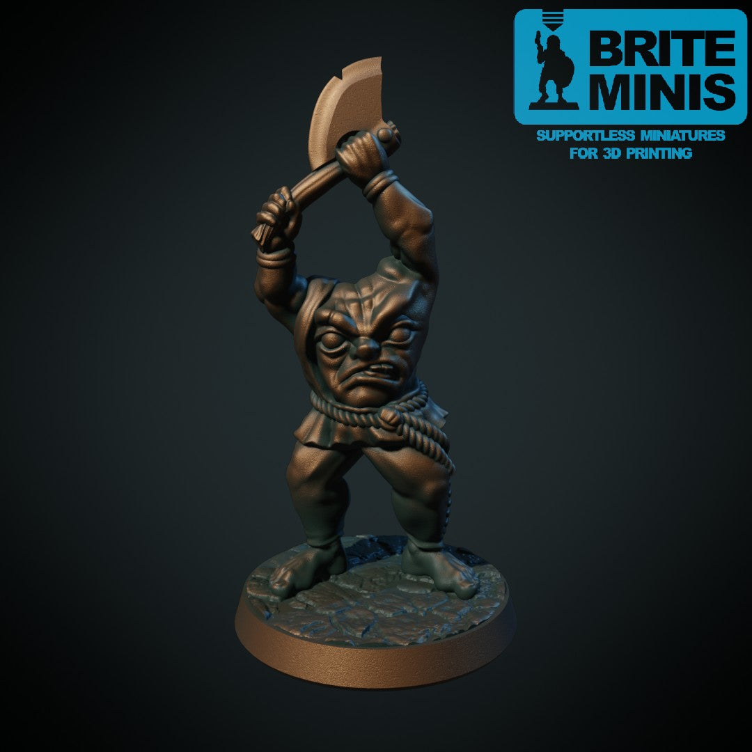 Blemmye med øks – 3D-printet D&D-miniatyr fra Spillsmia