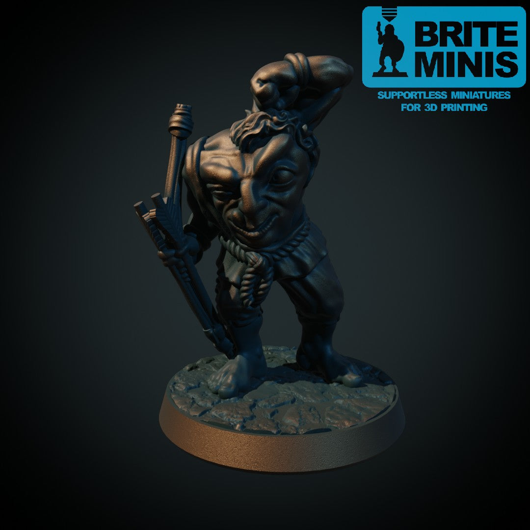 Blemmye med bue – 3D-printet D&D-miniatyr fra Spillsmia