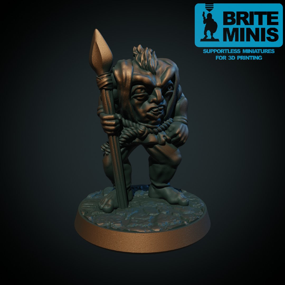 Blemmye med spyd – 3D-printet D&D-miniatyr fra Spillsmia