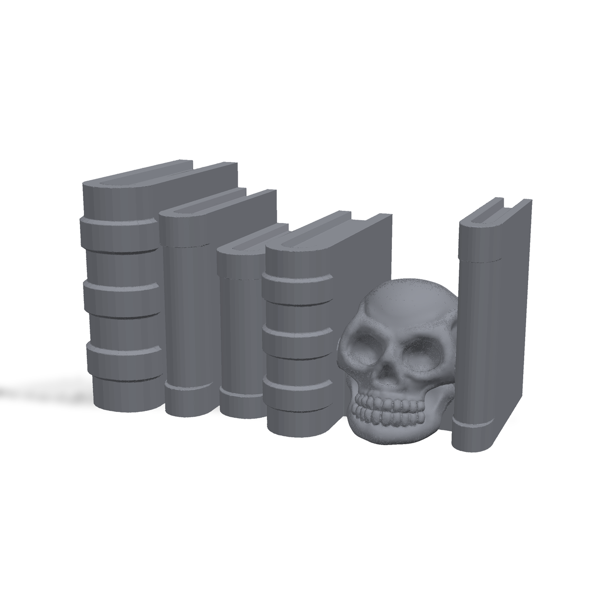 3D-printede bøker – rekvisitt til studerkammer i D&D.