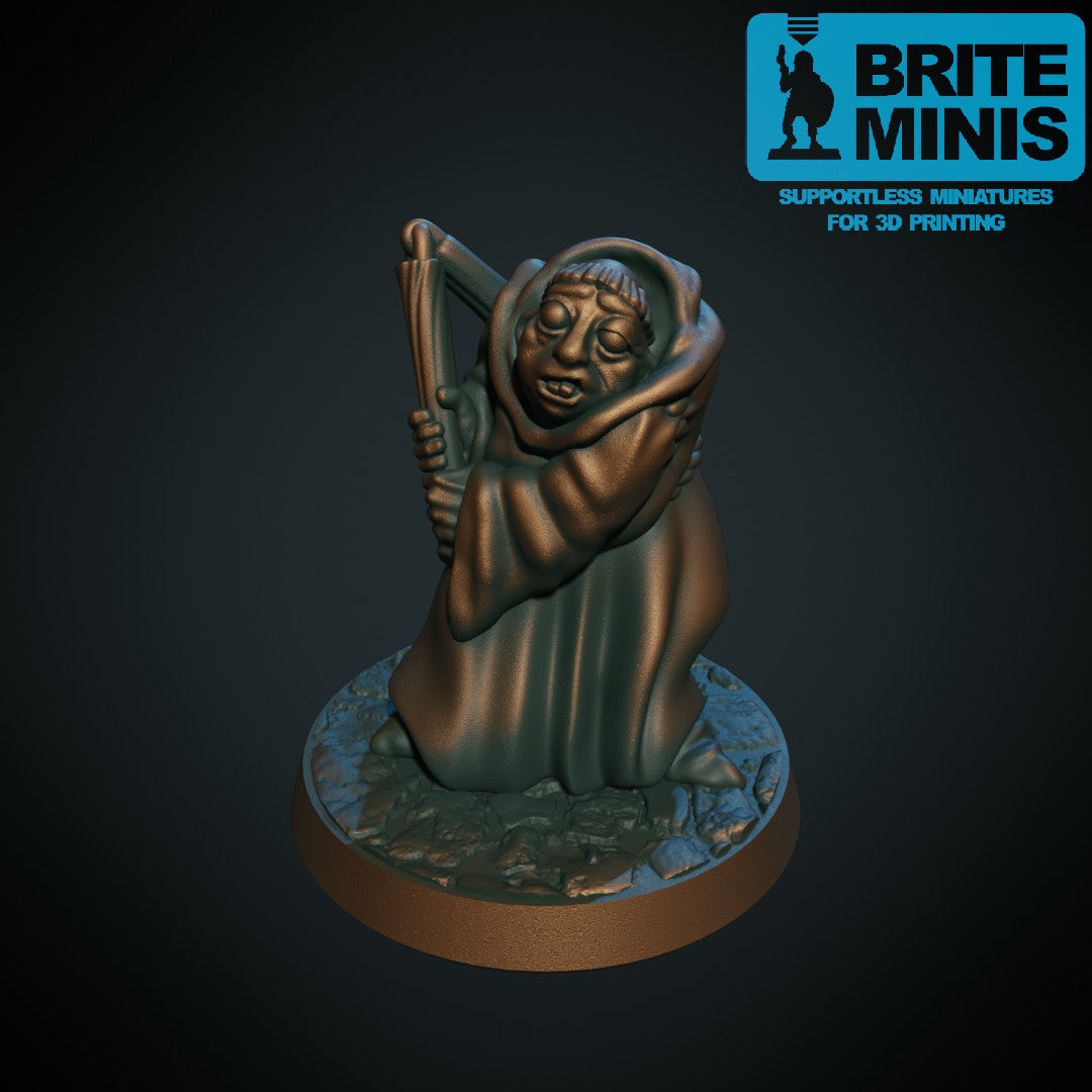 Kleriker med morgenstjerne, 3D-printet D&D-miniatyr fra Spillsmia.