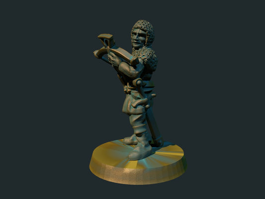 Armbrøstsoldat, 3D-printet D&D-miniatyr fra Spillsmia.