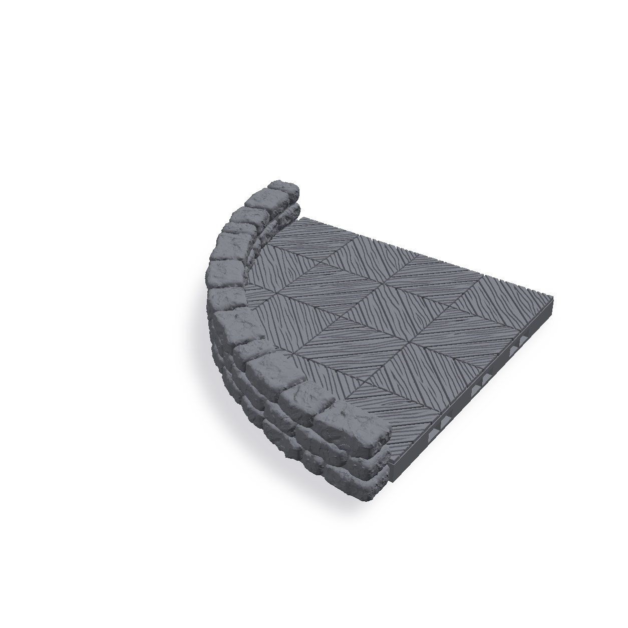 Rund vegg tregulv 4x4 A