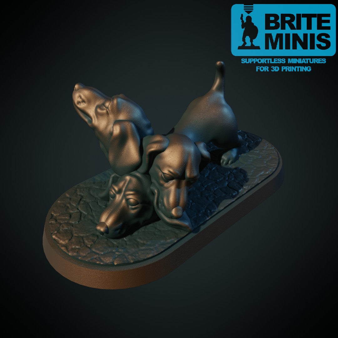 Cerberus-gravhund – 3D-printet D&D-miniatyr fra Spillsmia