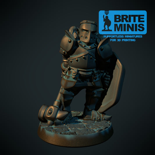 Mørk kriger 3, 3D-printet D&D-miniatyr fra Spillsmia.