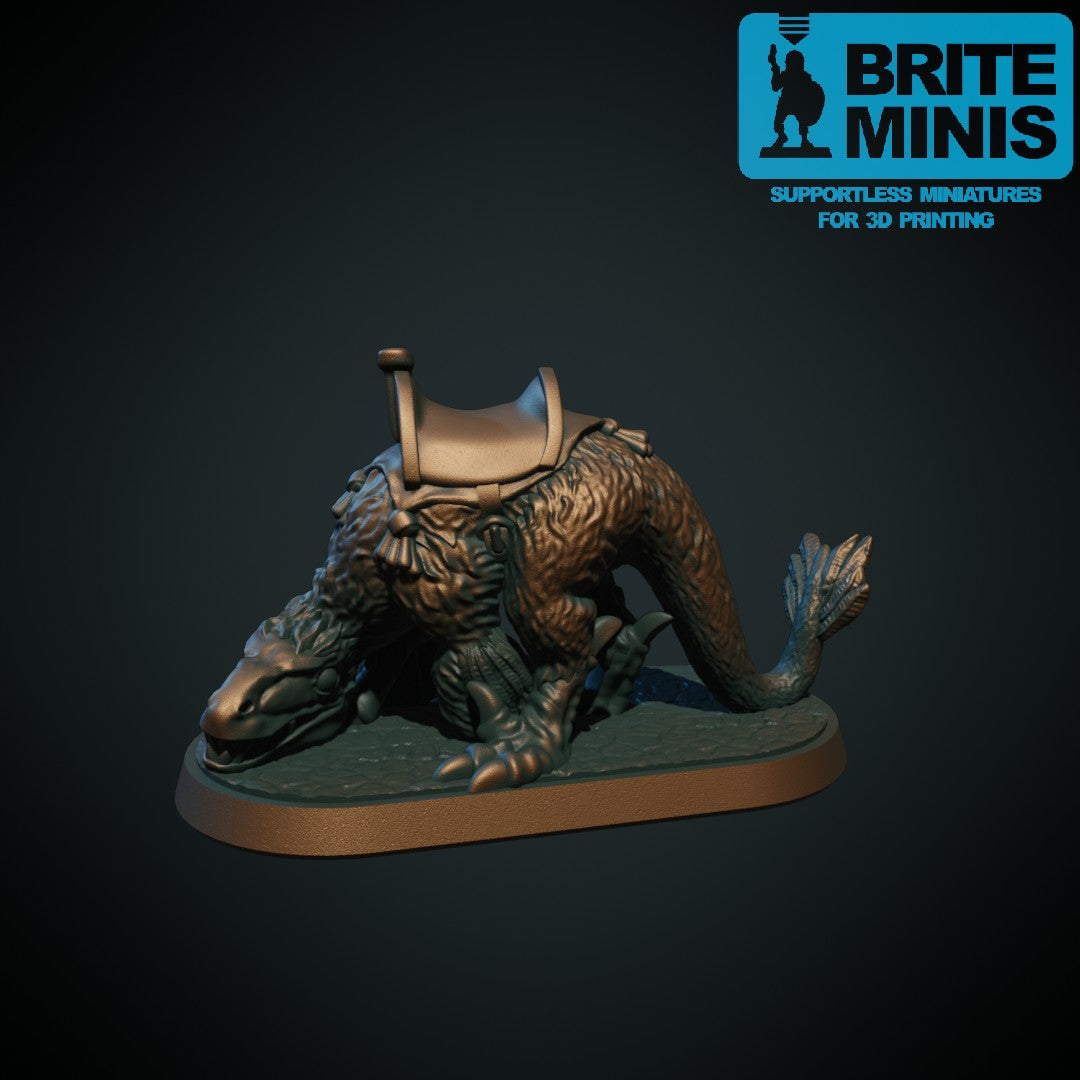Dinosaur – Dromaeosaurid ridedyr – 3D-printet D&D-miniatyr fra Spillsmia