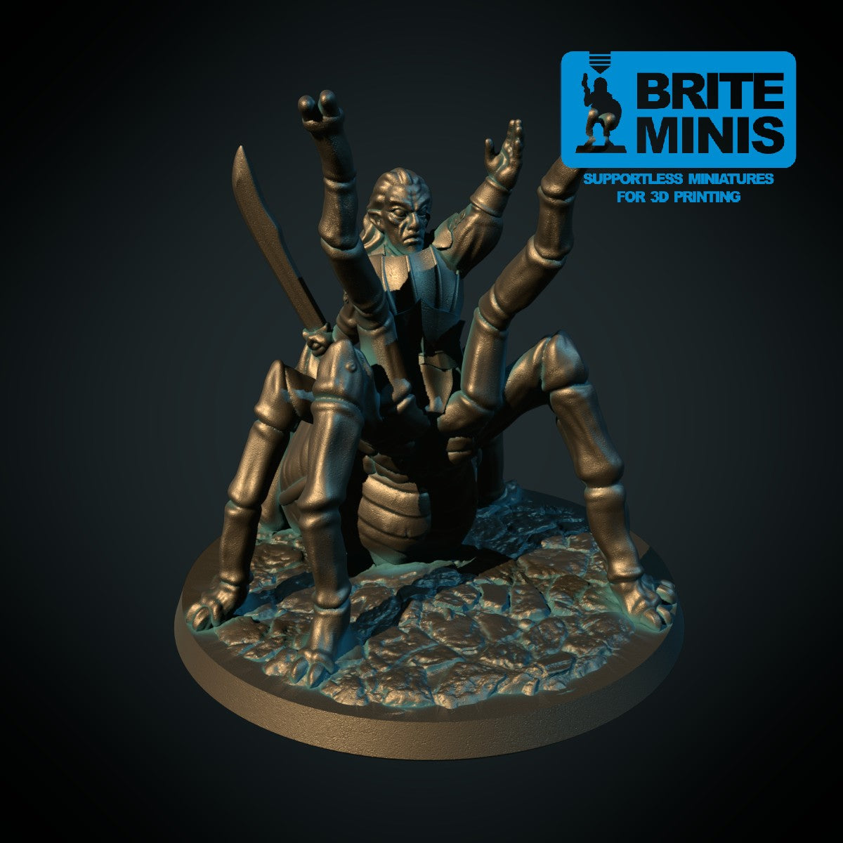 Drider – 3D-printet D&D-miniatyr fra Spillsmia
