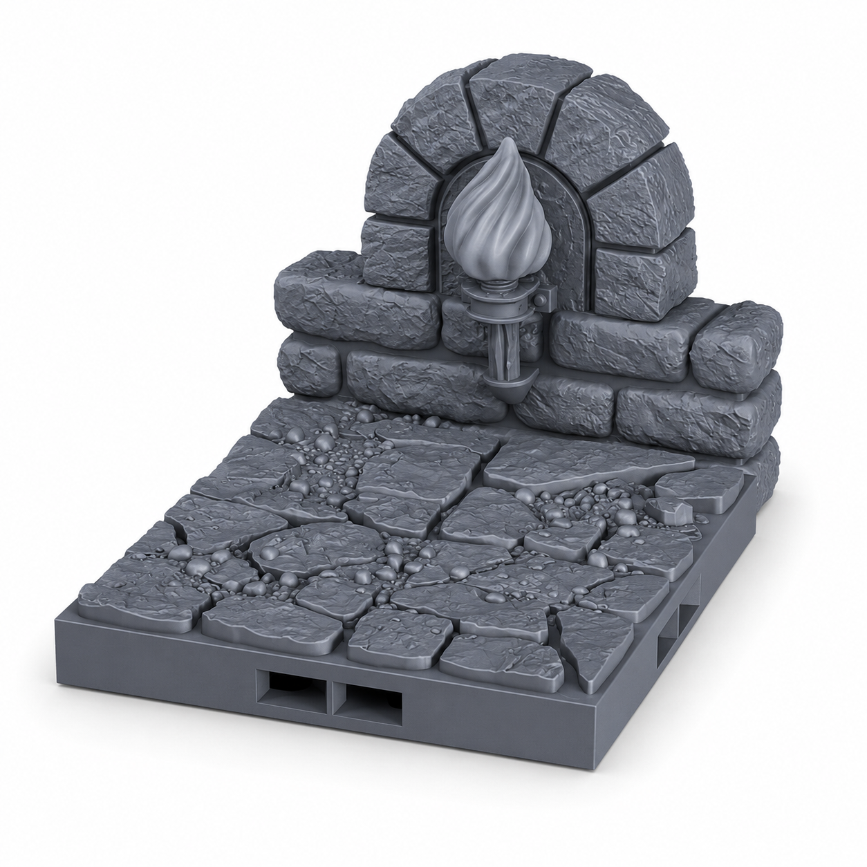 Dungeon-vegg med fakkel – 2x2 Mønster A