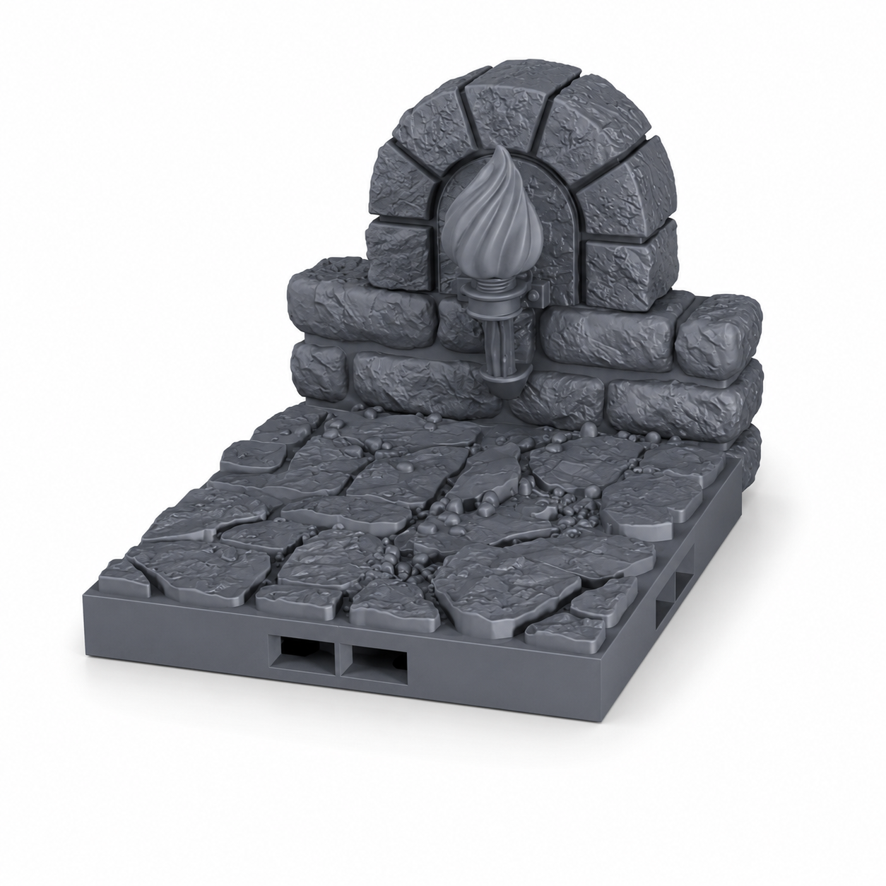 Dungeon-vegg med fakkel – 2x2 Mønster B