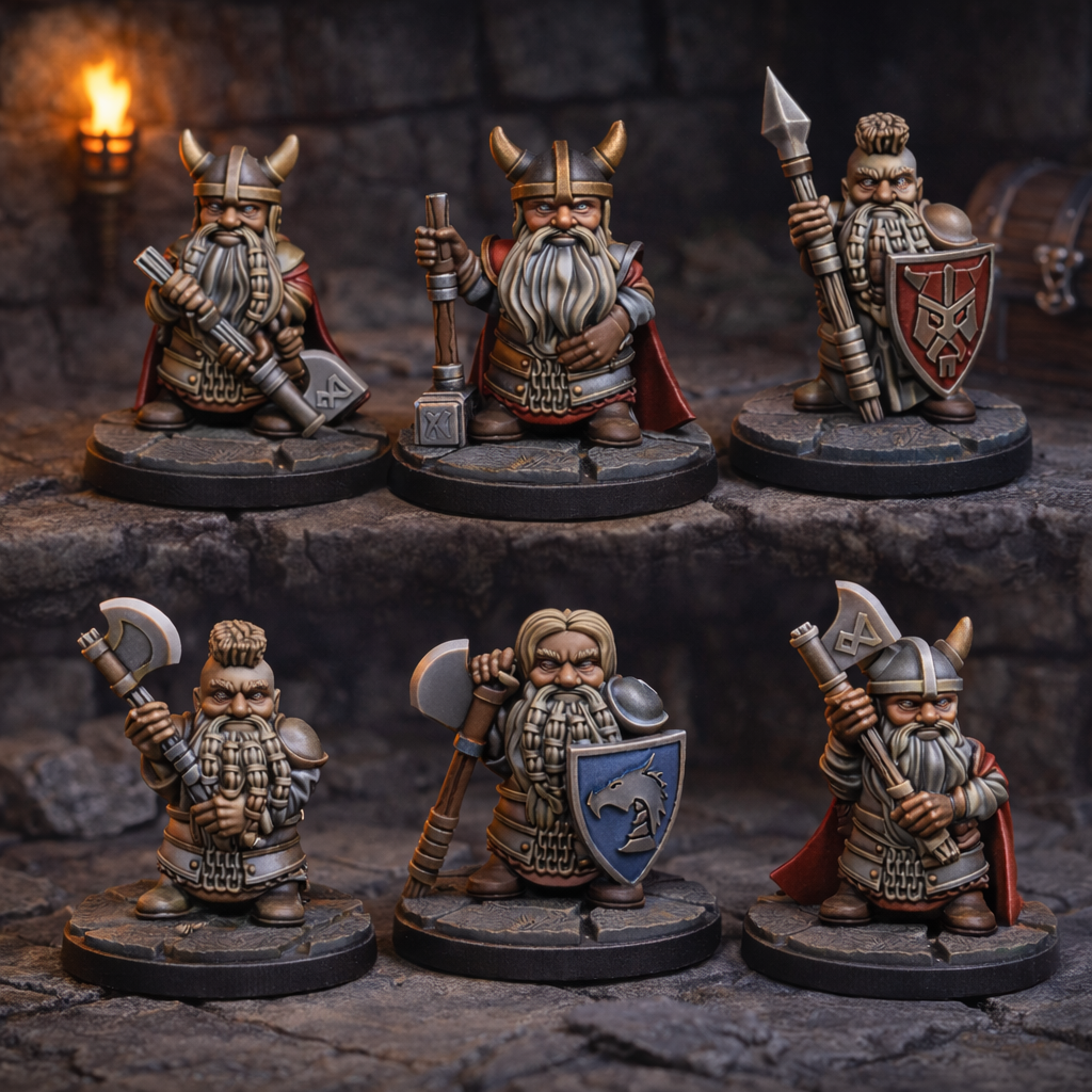 Dverger 1 – Miniatyrsett (6 stk)