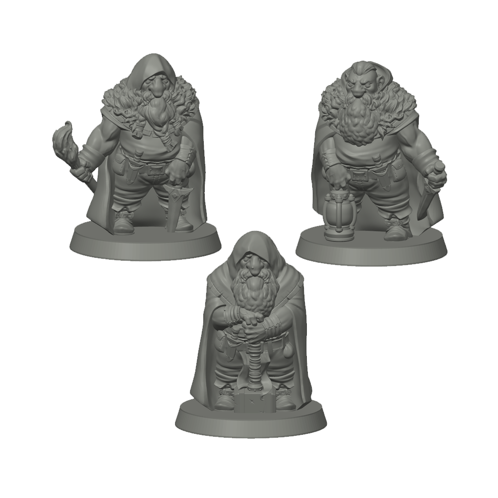Dwarf Explorers – miniatyrsett (3 stk)