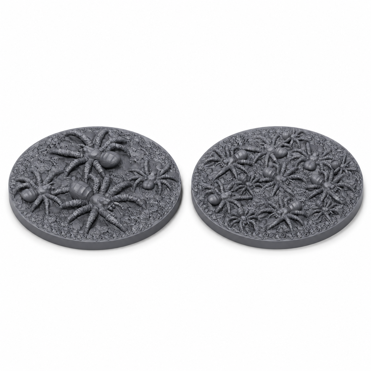 3D-printet Edderkoppsverm i grå PLA til D&D og tabletop-rollespill.